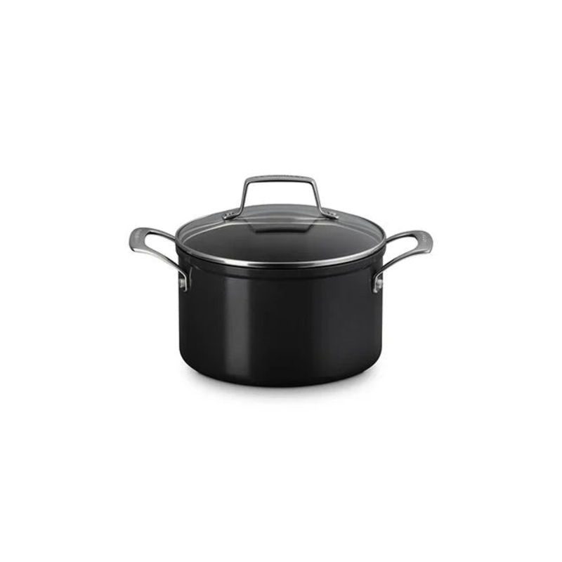 Le Creuset Essential Non-stick Ceramic Stockpot with Glass Lid – 4 Qt