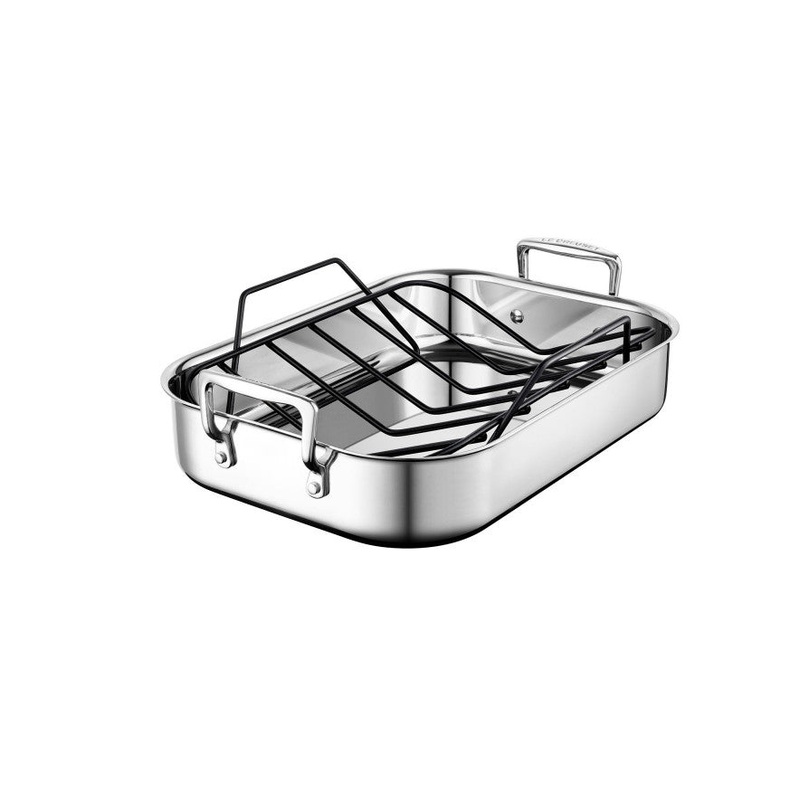 Le Creuset – Stainless Steel Roasting Pan with Nonstick Rack