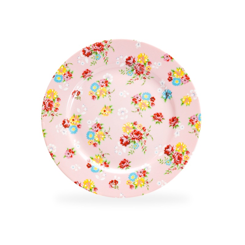 Pink Shabby Rose Fine Porcelain Dessert Plate