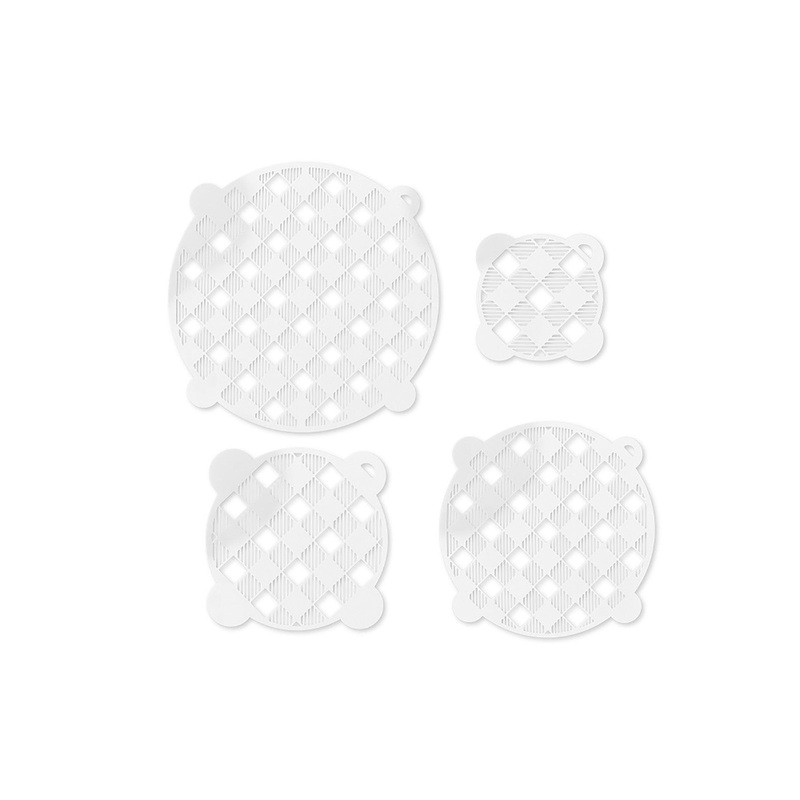 Talisman Designs Multi-Use Baking Stencils, Plaid Design, Set of 4 sizes, 3.5 inch, 5 inch, 8 inch, & 10 inch, White