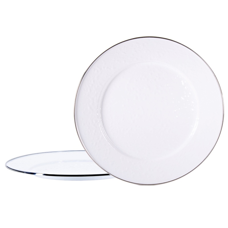 White Solid Chargers – Set of 2