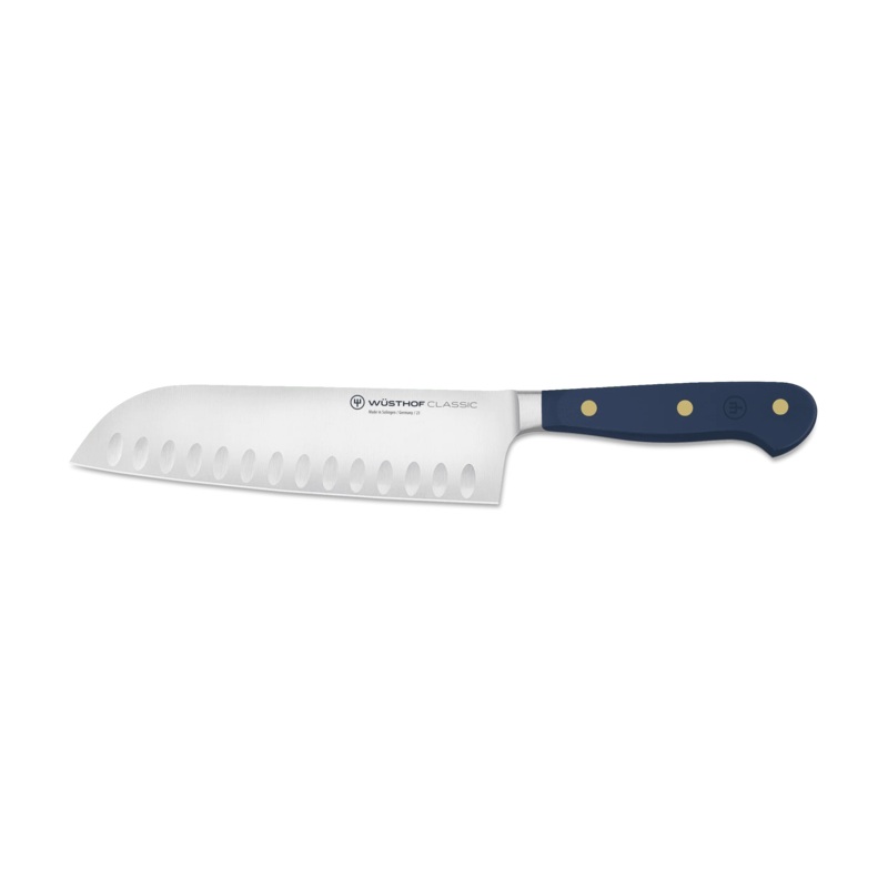 Wusthof Classic 7″ Hollow Edge Santoku – Blueberry