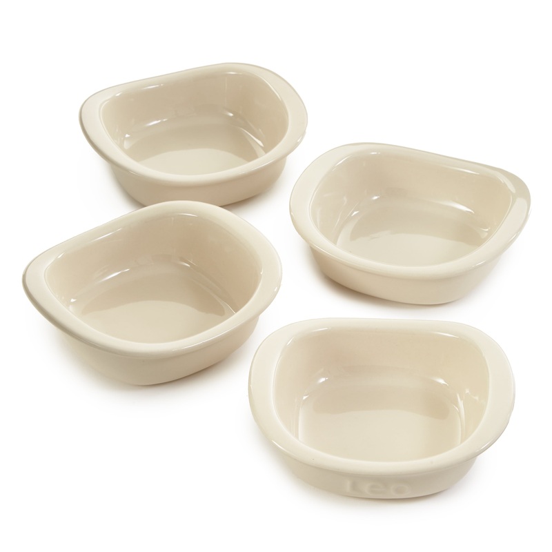 BergHOFF Balance Stone 4Pc Ramekin Crme Brul Set 4.25″, 7oz., Moonbeam