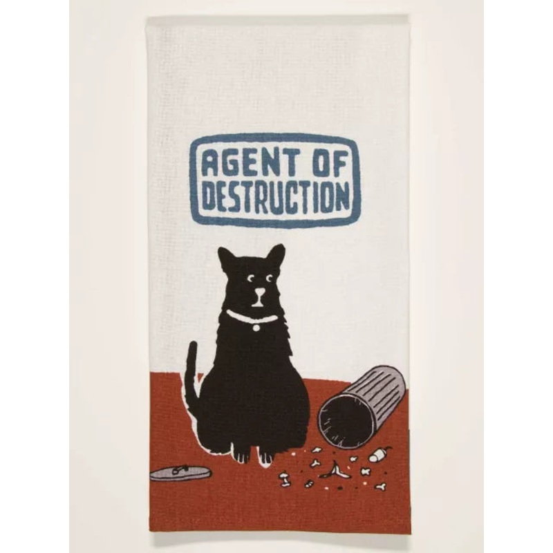 Blue Q Printed Towel- Agent of Destruction (Dog)