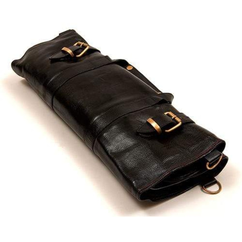 Boldric Black Leather Knife Roll