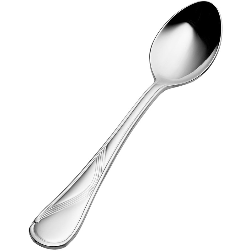 Bon Chef S2200 Wave 6 1/4″ 18/10 Stainless Steel Teaspoon – 12/Pack
