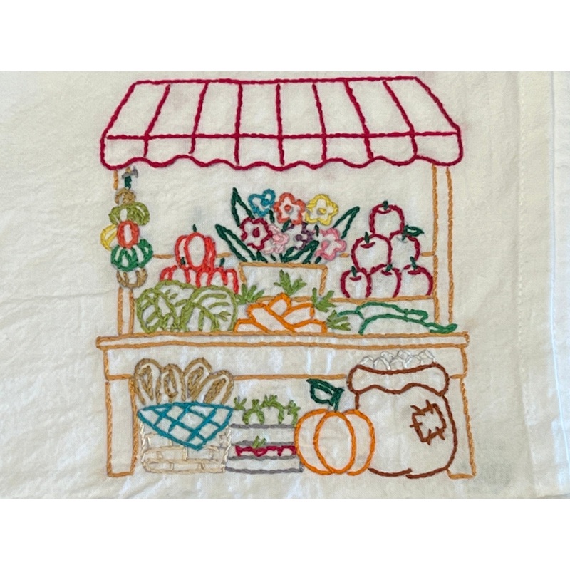 Embroidered Flour Sack Towel