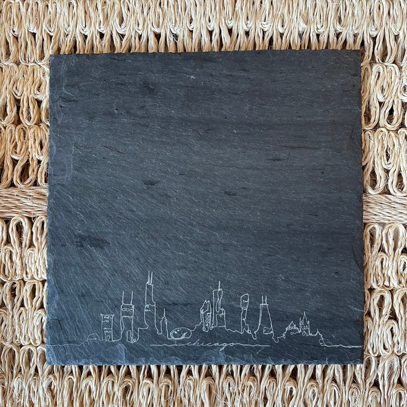 JK Adams Chicago Skyline Slate Server 12×12