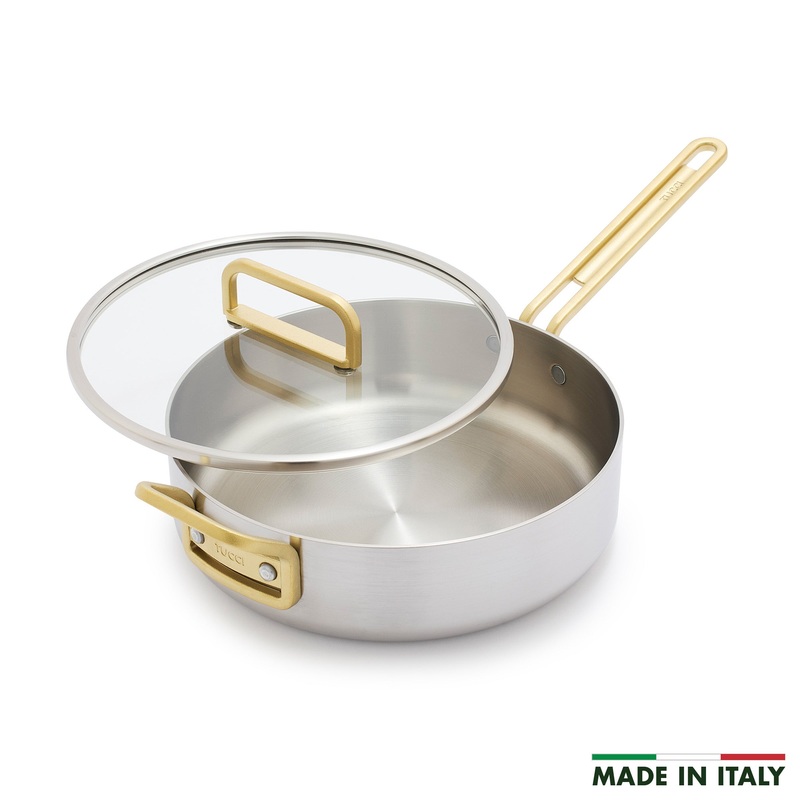 Stanley Tucci Stainless Steel 4-Quart Saut Pan with Lid