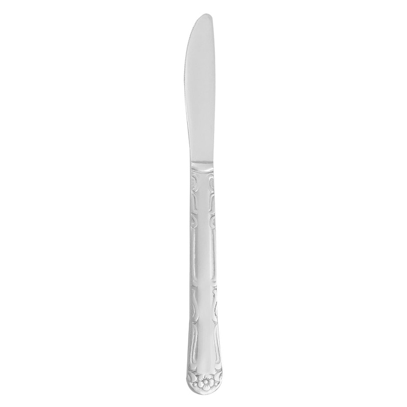 Walco 1145 Barclay 8 5/8″ 18/0 Stainless Steel Medium Weight 1-Piece Knife – 12/Pack