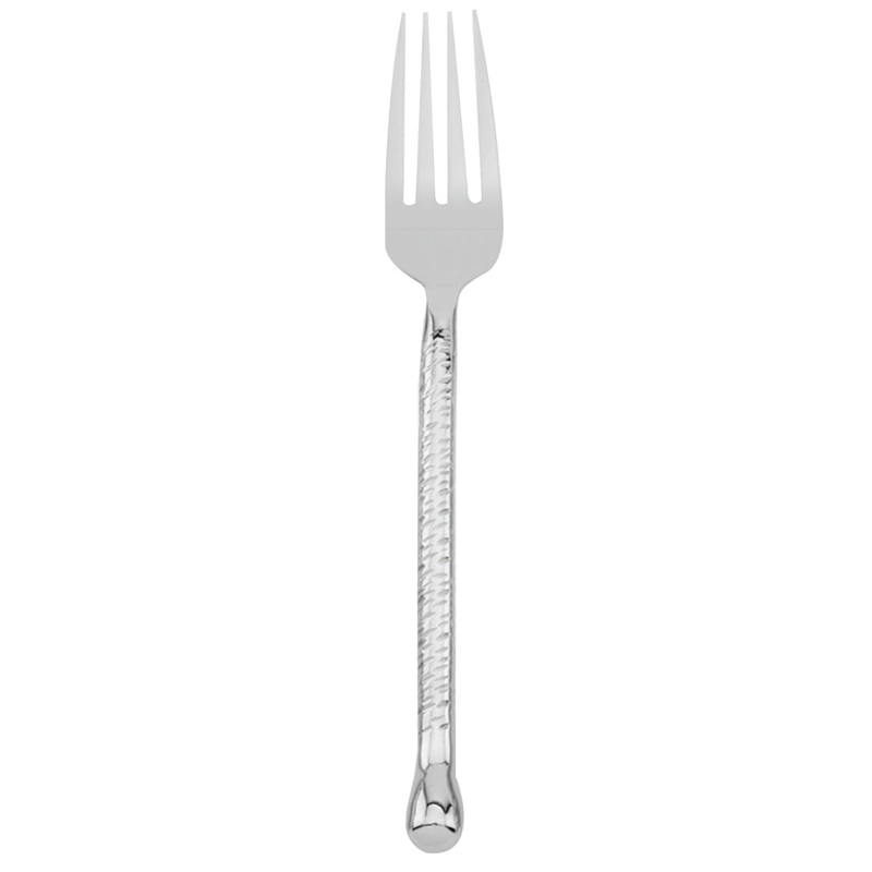 Walco 5805 Nouveaux Hammered 8 5/16″ 18/10 Stainless Steel Extra Heavy Weight Dinner Fork – 12/Pack