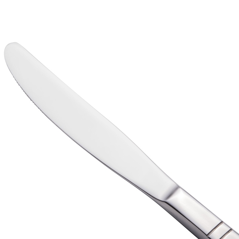 Walco 80451 Art Deco 9 1/4″ 18/10 Stainless Steel Extra Heavy Weight European Table Knife – 12/Pack