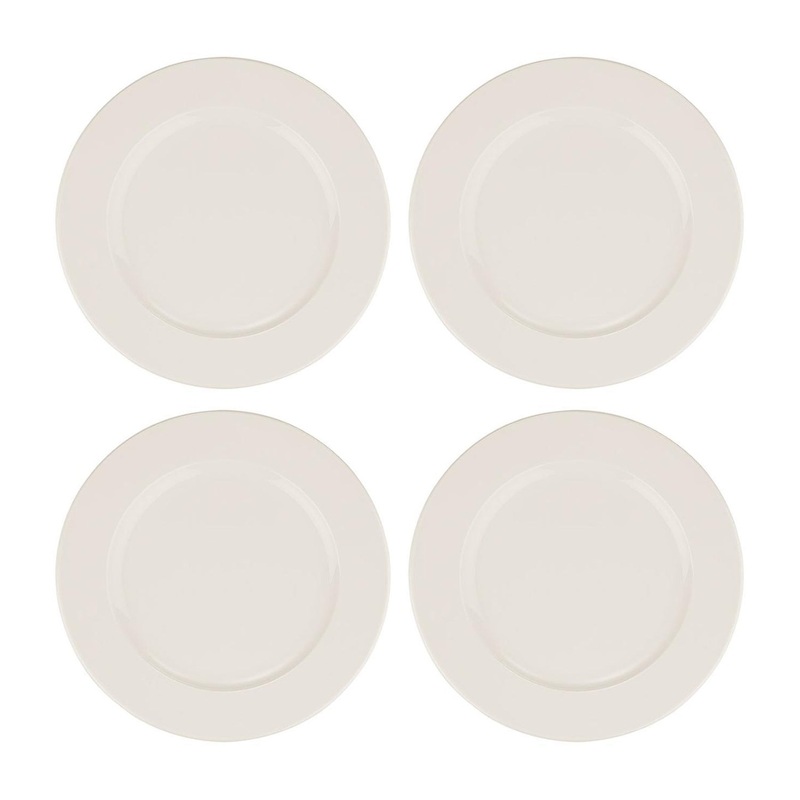 Banquet dia.6.5″ Round Warm White Porcelain Plate (Set of 4)