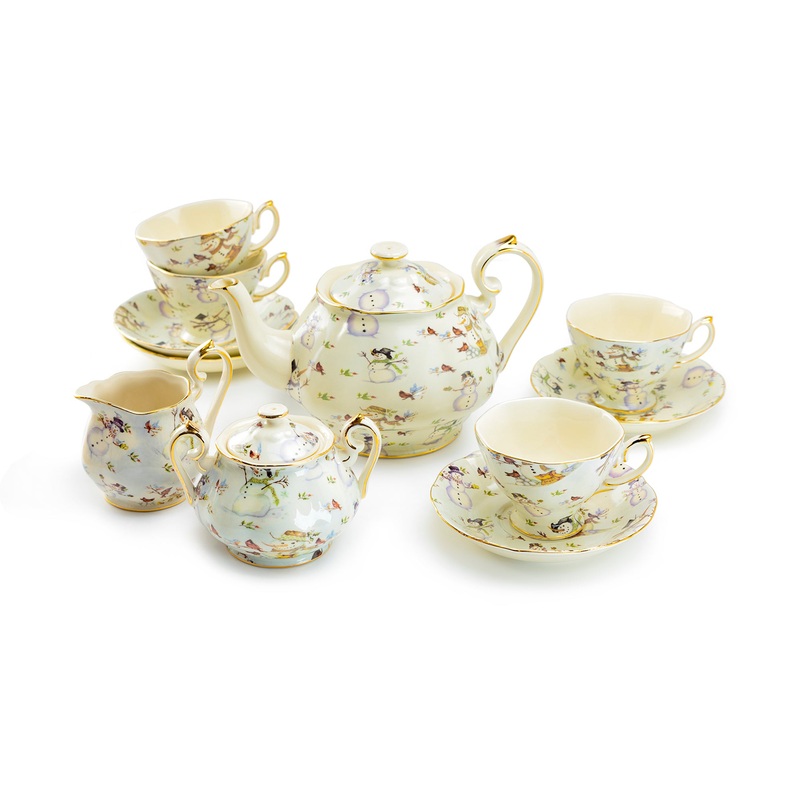 Holiday Snowmen Tea Set