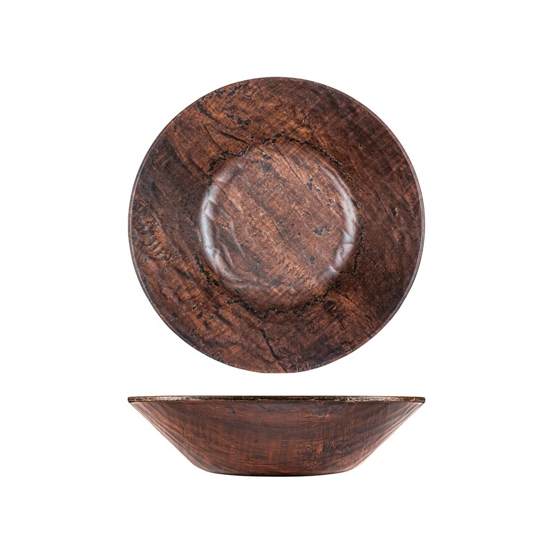 Turgla Composite dia.13.5″ h:3.25″ 4.46 qt. Round Brown Composite Bowl
