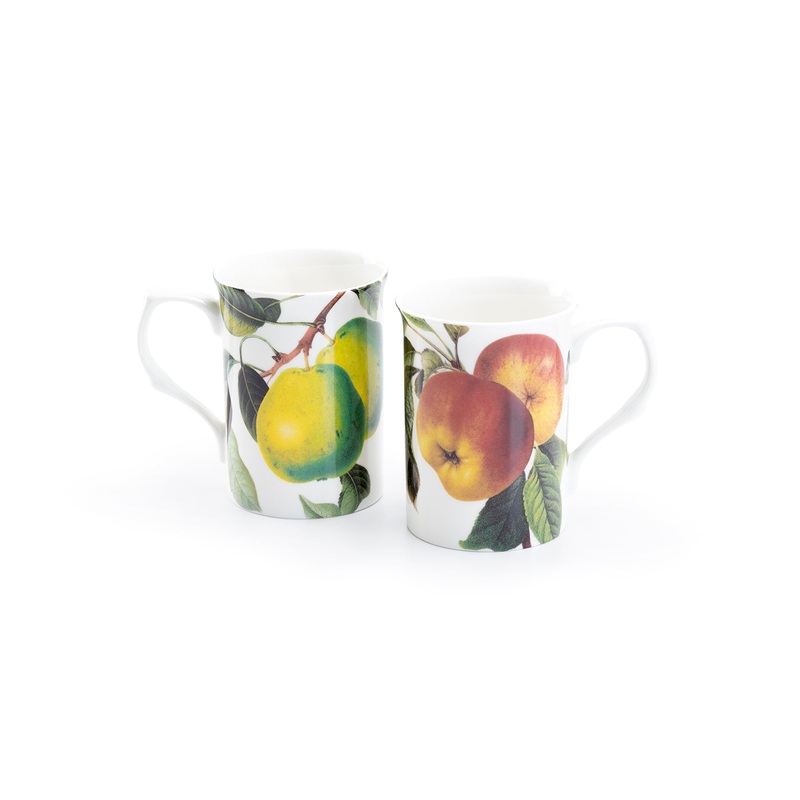 Apple and Pear Bone China Mug Set