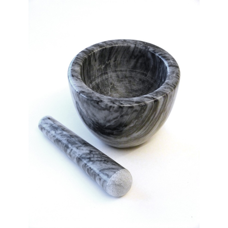 Grey Marble Mortar Pestle