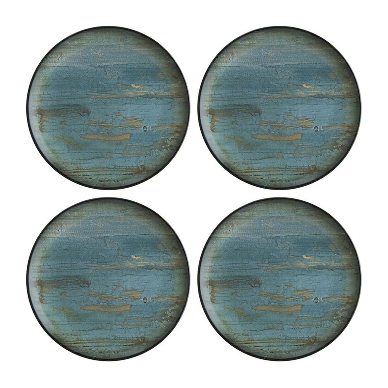 Madera dia.7.5″ Round Decorated Porcelain Plate (Set of 4)