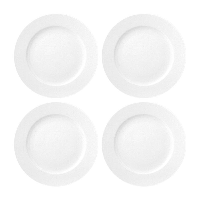 Porcelain Delta dia.11″ Round White Porcelain Plate (Set of 4)