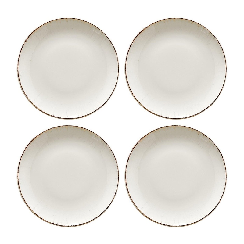 Retro dia.6.75″ Round Decorated Porcelain Plate (Set of 4)