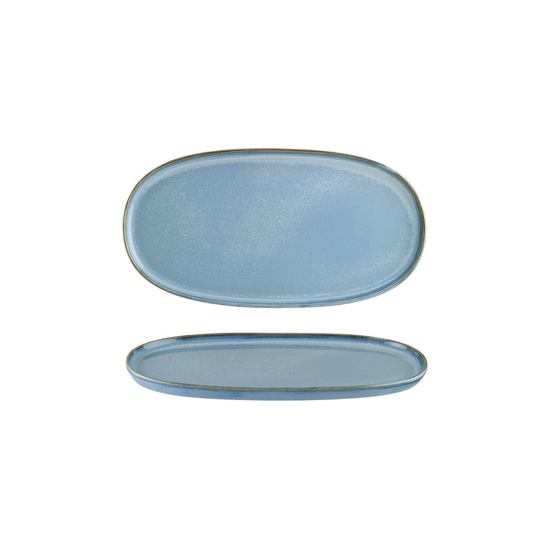 Sky 12″ x 6.25″ x h:0.75″ Oval Blue Porcelain Platter