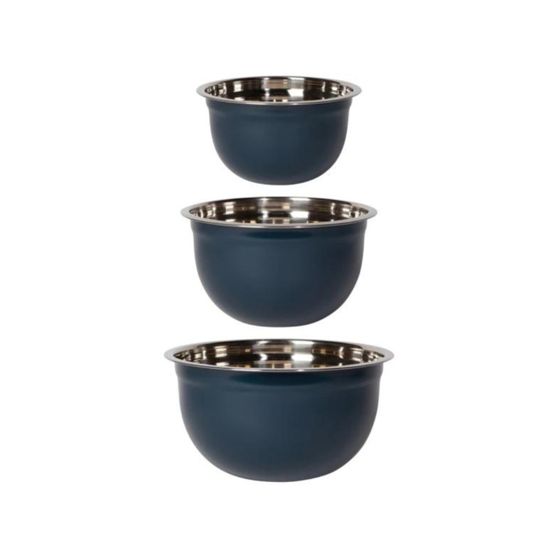Stainless Steel Mixing Bowls (3 Piece Set) – Ink Blue