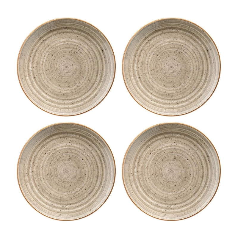 Terrain dia.10″ Round Brown Porcelain Plate (Set of 4)