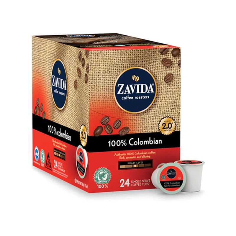 Zavida 100% Colombian Single-Serve Coffee Pods (Box of 24)