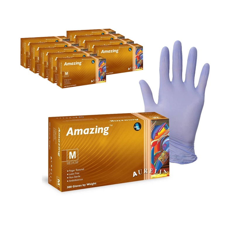 Amazing Bulk Nitrile Latex-Free Disposable Gloves (Case of 3000) – Medium