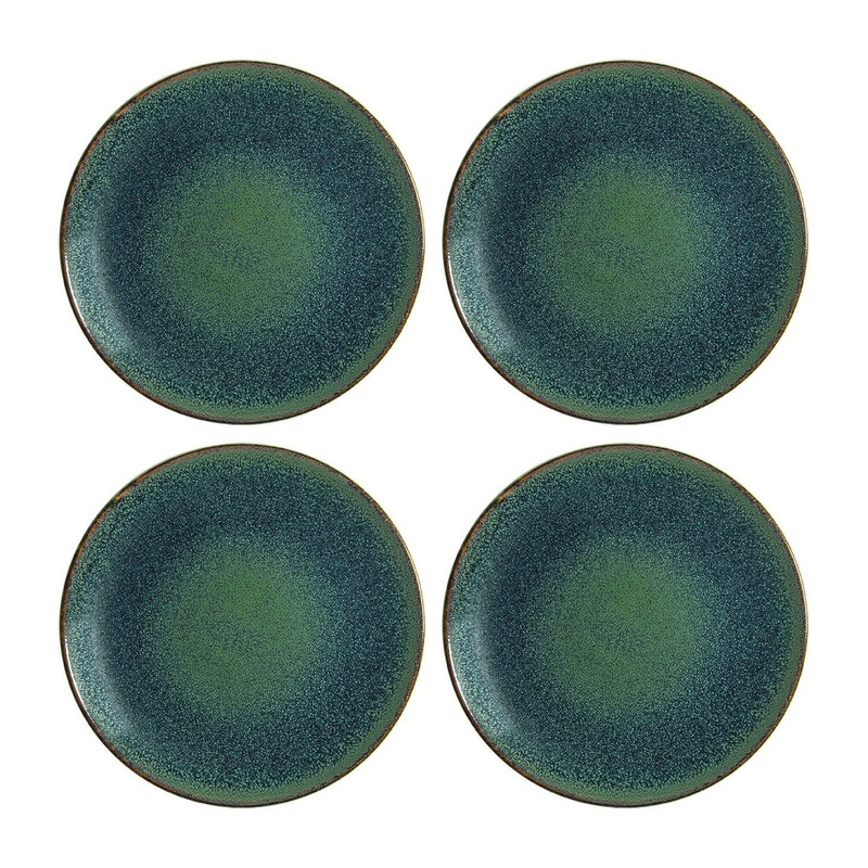 Mar dia.12″ Round Blue Porcelain Plate (Set of 4)