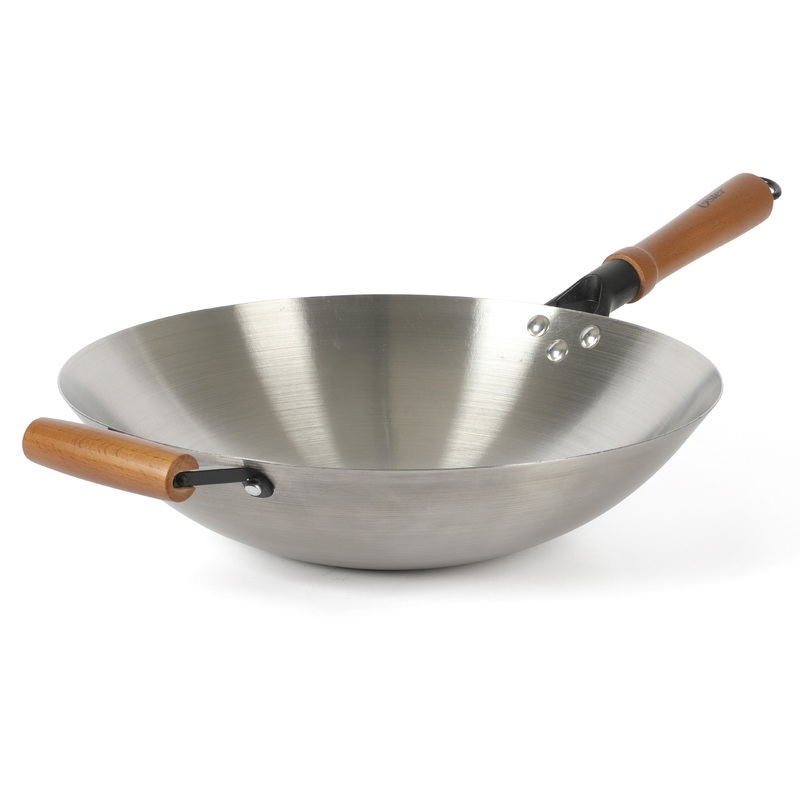 Oster Sangerfield 14-Inch Carbon Steel Wok w/ Wood Handles