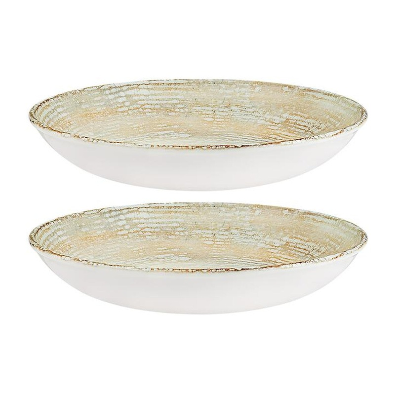 Patera dia.11″ h:2.5″ 57 oz. Round Decorated Porcelain Bowl (Set of 2)