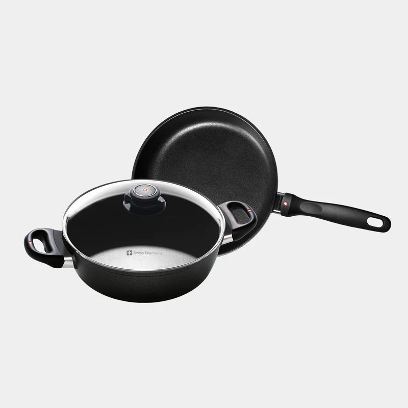 Swiss Diamond – XD Nonstick 3-Piece Set; Fry Pan & Casserole – INDUCTION
