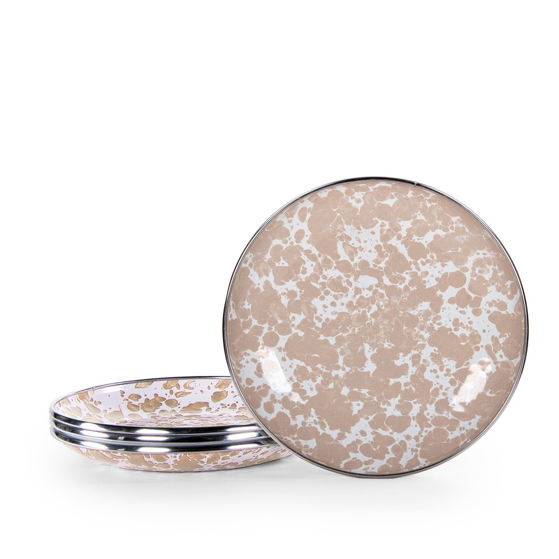 Taupe Swirl Appetizer Plates- Set of 4