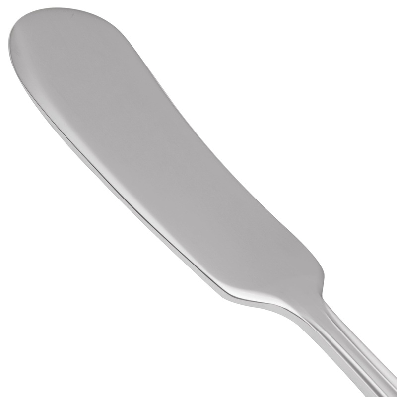 World Tableware 256 053 Cortland 5 7/8″ 18/0 Stainless Steel Heavy Weight Flat Handle Butter Knife / Spreader – 12/Pack