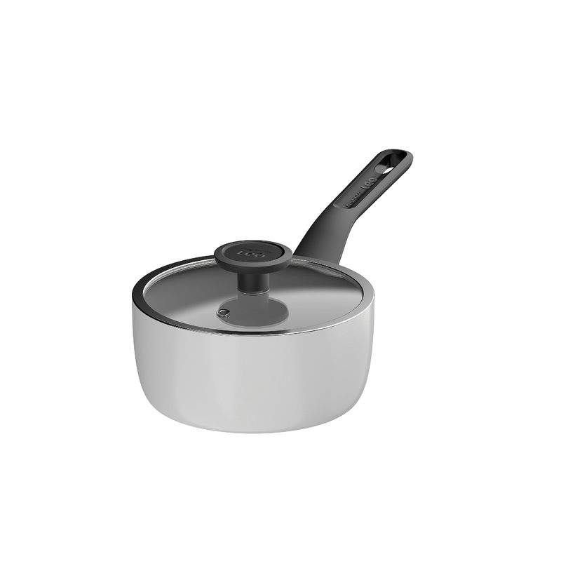 BergHOFF Leo Glints Nonstick Recycled Aluminum Saucepan 7″, 2qt. With Glass Lid