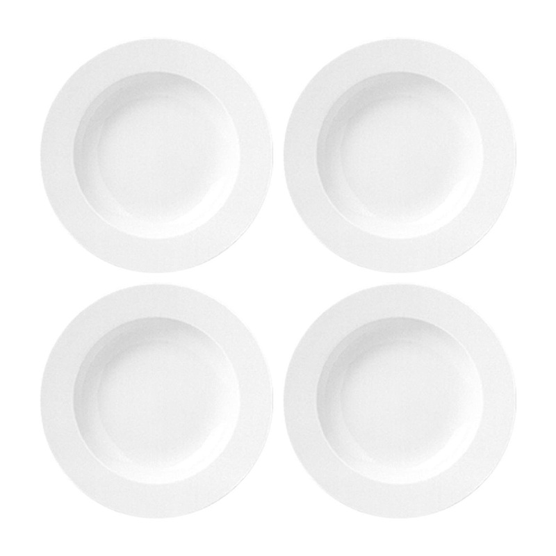 Porcelain Delta dia.8.5″ h:1.25″ 8 oz. Round White Porcelain Bowl (Set of 4)