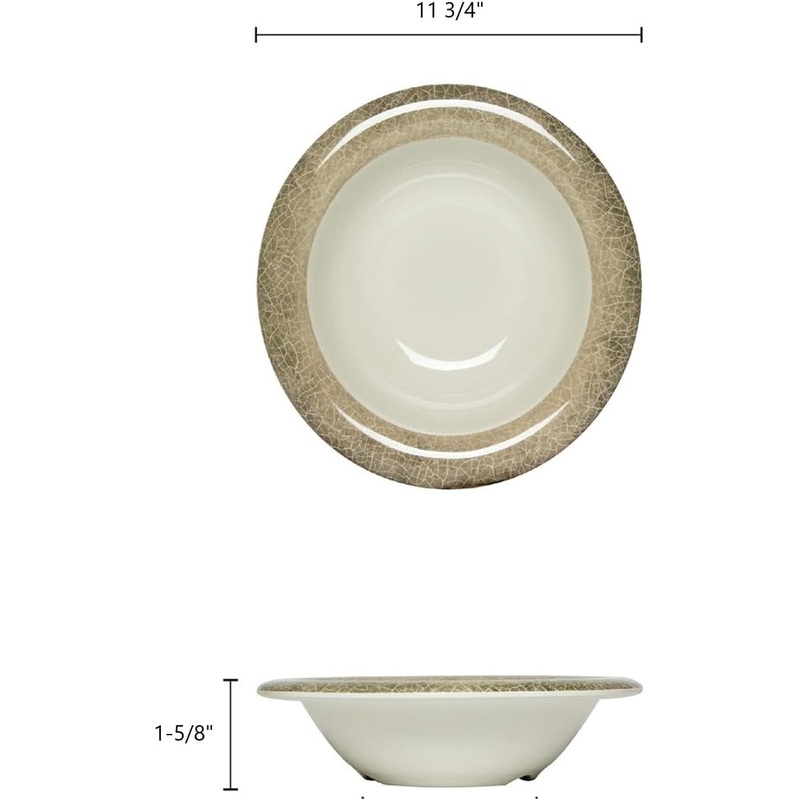 16 oz Pasta Bowls Dinnerware Melamine Set of 12- Dishwasher Safe Break-Resistant Reusable Pasta Plates Serving Bowl Pasta Bowls for Dinner Home Kitchen Restaurants