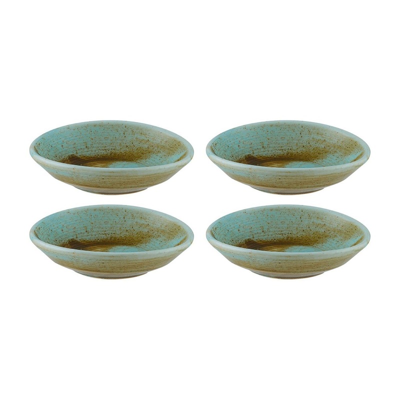 Coral 4″ x 3.5″ x h:1″ 1 oz. Oval Decorated Porcelain Ramekin (Set of 4)