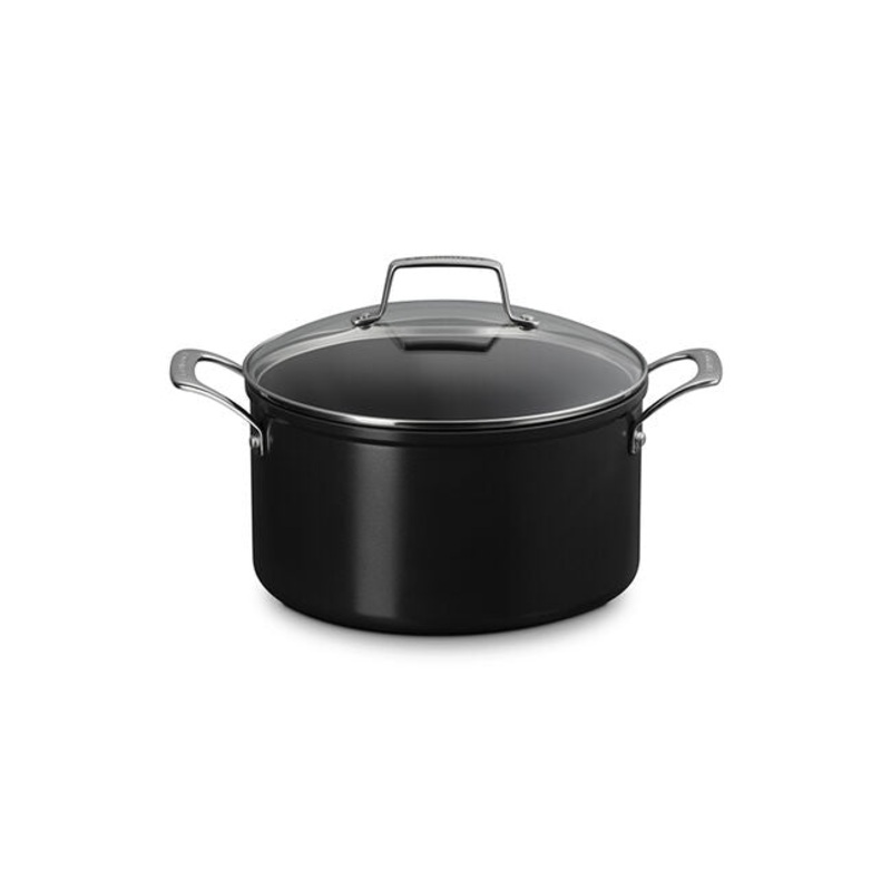 Le Creuset Essential Non-stick Ceramic Stockpot with Glass Lid – 6.3 Qt.