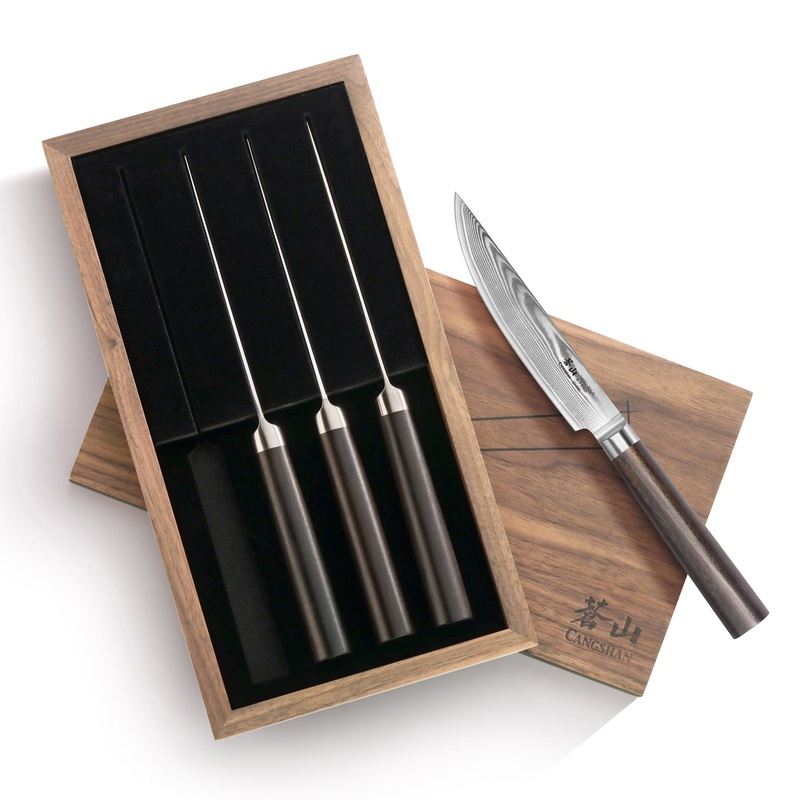 Cangshan HAKU 4-piece Steak Knife Set, American Walnut Box