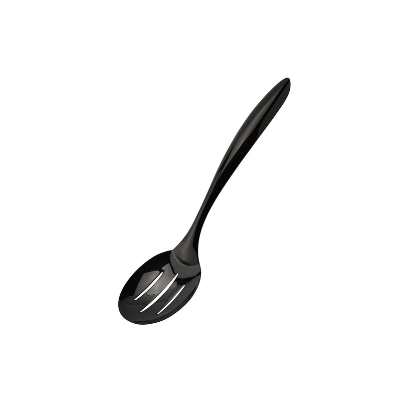 Cuisipro Black Tempo Noir Mirror Finished Slotted Spoon, 13 Inch