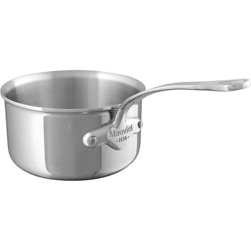 Mauviel M’Cook 4.8 Quart Stainless Steel Saucepan, 9.4 Inch