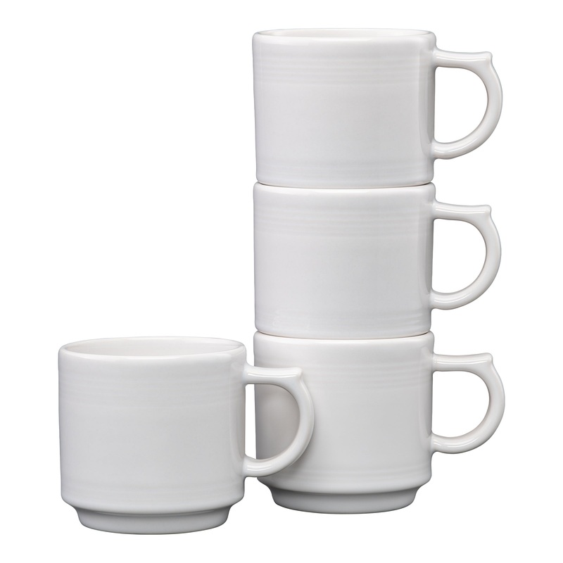 White 16 OZ Set of 4 Stackable Mug Set