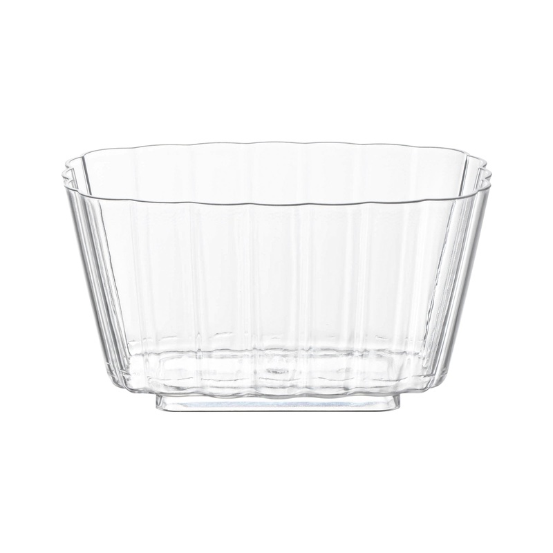 5.5 oz. Clear Fluted Rectangular Disposable Plastic Pudding Cups