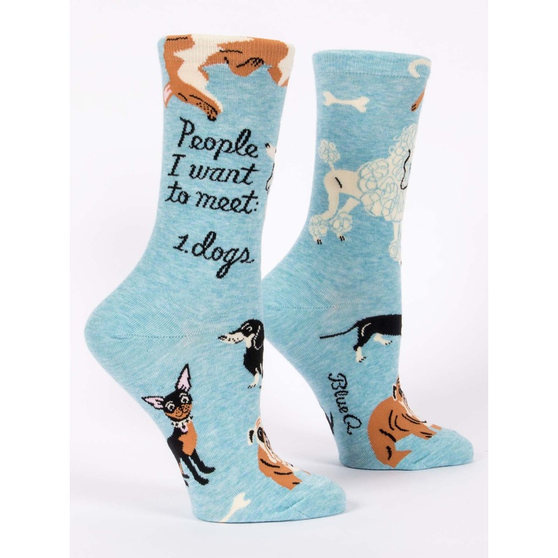 Blue Q Women’s Crew Socks – People I Want to Meet: Dogs