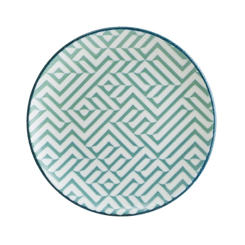 Chevron dia.10″ Round Decorated Porcelain Plate (Set of 4)