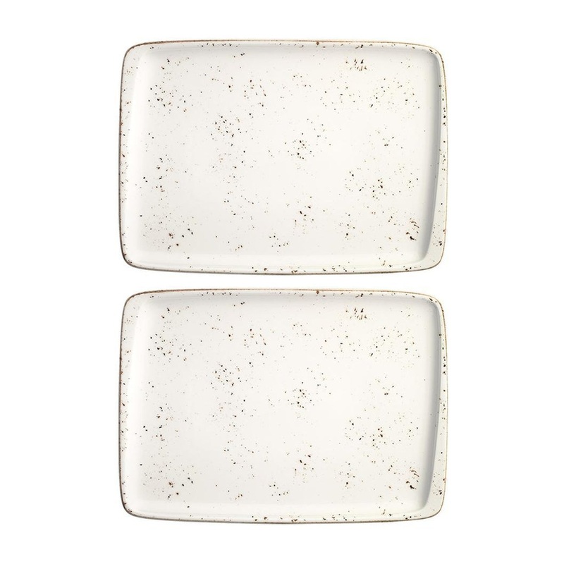 Grain 9″ x 6″ Rectangular Decorated Porcelain Plate (Set of 2)
