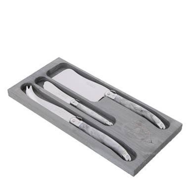 Jean Dubost 3pc Cheese Set with “Marble” Acrylic Handles