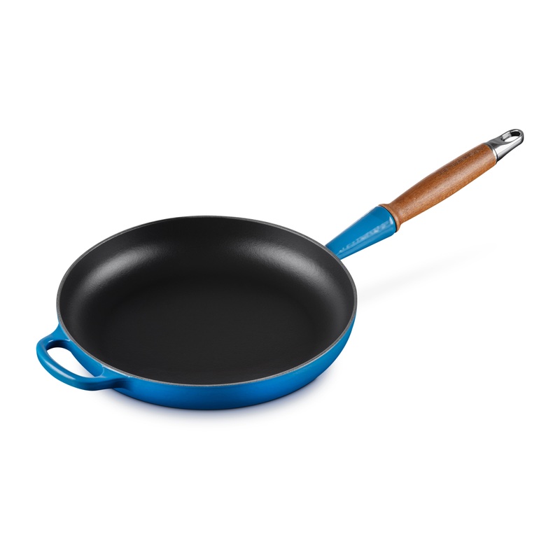 Le Creuset Cast Iron 10.25″ Marseille Fry Pan with Wood Handle